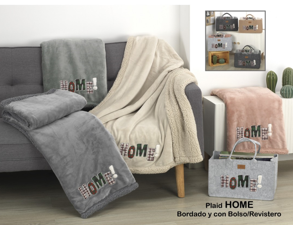 Colección mantas suaves y cálidas de Plaid Home de Confort y Estilo de Hogar, tienda hogar Valencia