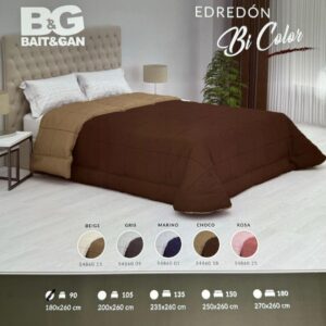 edredón reversible bicolor de lujo