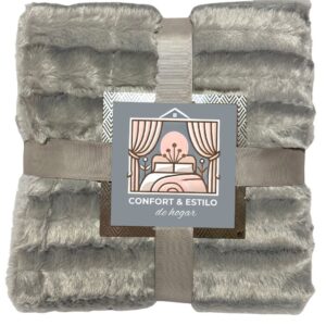 manta visón sherpa ultra suave gris Confort y Estilo de Hogar